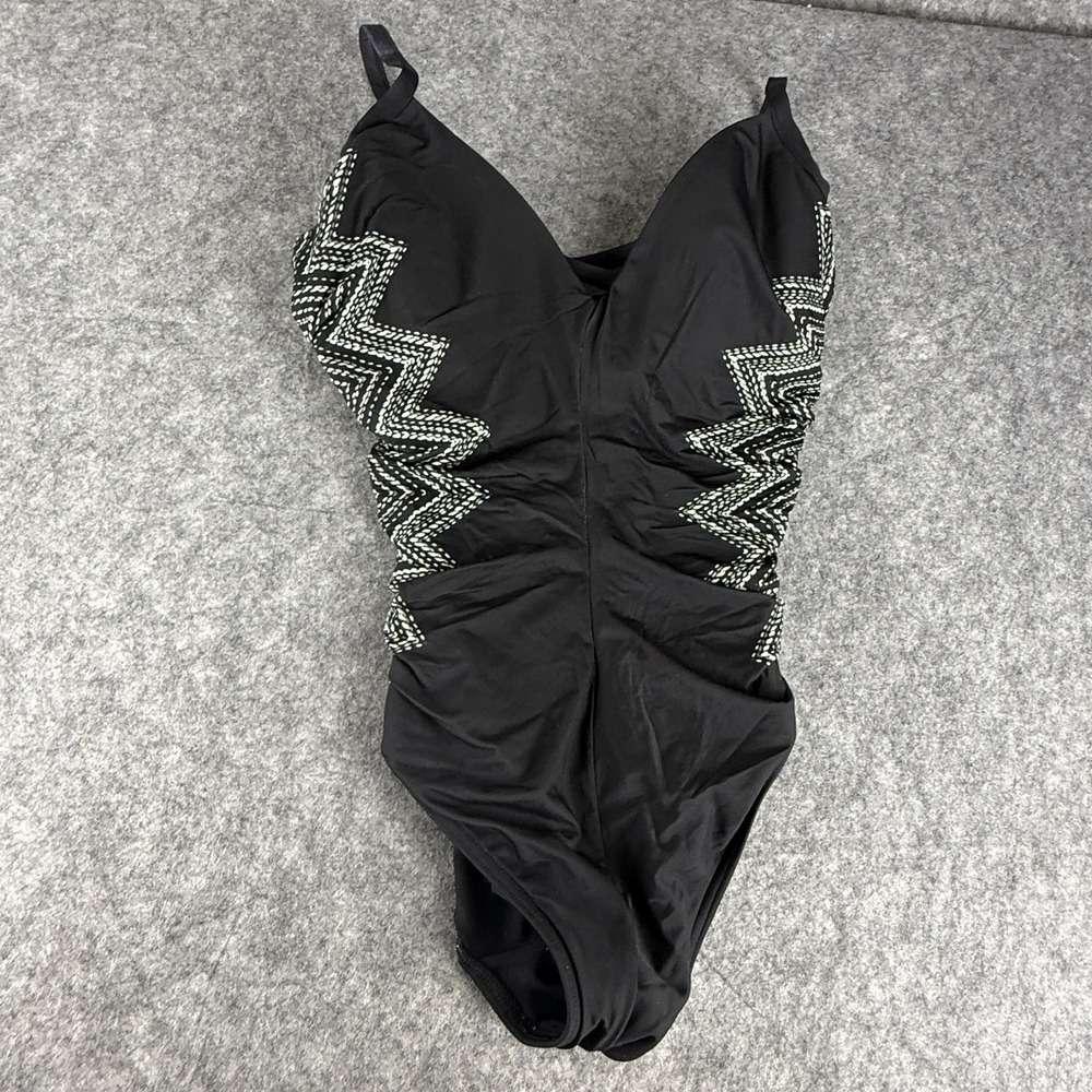 Miraclesuit Black‎ Stitch Temptation One Piece Women's Swimsuit 2X Ruching